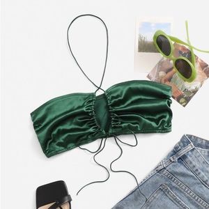 Shein satin crop top